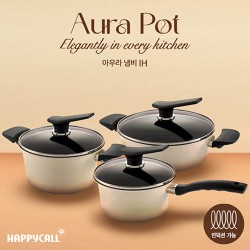 해피콜 아우라 IH냄비 3종A (편수18+양수20+전골24)