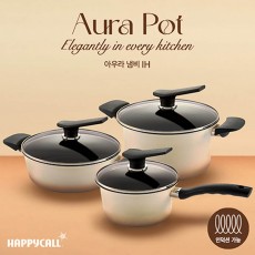 해피콜 아우라 IH냄비 3종C (편수18+전골24+곰솥24)