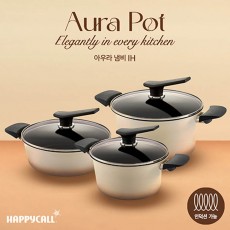 해피콜 아우라 IH냄비 3종D (양수20+전골24+곰솥24)