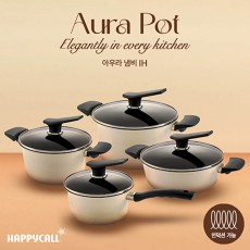 해피콜 아우라 IH냄비 4종 (편수18+양수20+전골24+곰솥24)