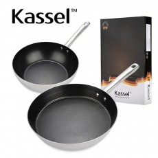 카셀 엘리트 통삼중 스텐 후라이팬 & 궁중팬세트(28cm후+28cm궁)