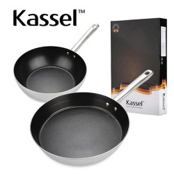 카셀 엘리트 통삼중 스텐 후라이팬 & 궁중팬세트(28cm후+28cm궁)