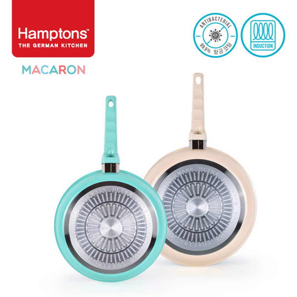 [Hamptons] 독일 햄튼 99.9%항균 마카롱 인덕션 후라이팬 2종 세트(26F+28F)