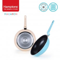 [Hamptons] 독일 햄튼 99.9%항균 마카롱 인덕션 후라이팬 2종 세트(28F+28W)