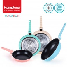 [Hamptons] 독일 햄튼 99.9%항균 마카롱 인덕션 후라이팬 4종 세트(22F+26F+28F+28W)
