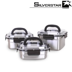 실버스타 오아이씨 국내산 돔형 스텐김치통 핸디 3종