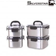 실버스타 오아이씨 국내산 돔형 스텐김치통 핸디 4종