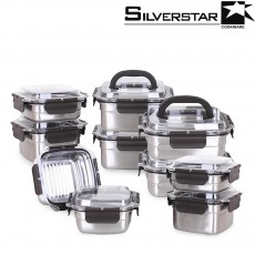 실버스타 오아이씨 국내산 돔형 스텐찬통&김치통 10종세트