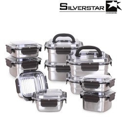 실버스타 오아이씨 국내산 돔형 스텐찬통&김치통 10종세트